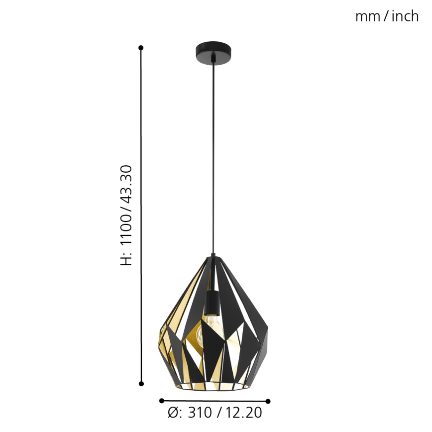 Eglo - Pendant light 1xE27/60W/230V