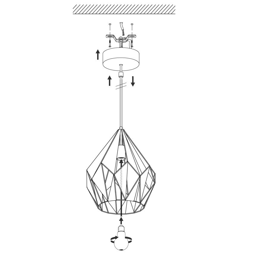 Eglo - Pendant light 1xE27/60W/230V