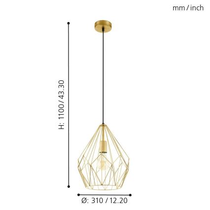Eglo - Pendant light 1xE27/60W/230V
