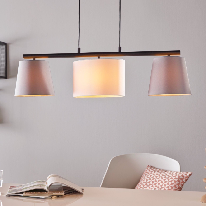 Eglo 55207 - Chandelier on a string ALMEIDA 3xE14/25W/230V grey