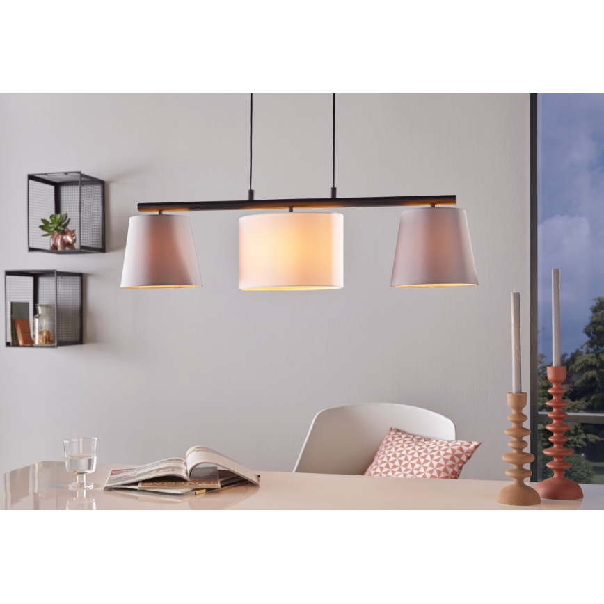 Eglo 55207 - Chandelier on a string ALMEIDA 3xE14/25W/230V grey