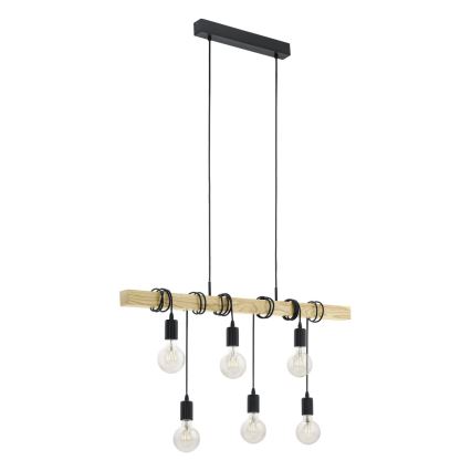 Eglo 55242 - Chandelier on a string TOWNSHEND 6xE27/60W/230V