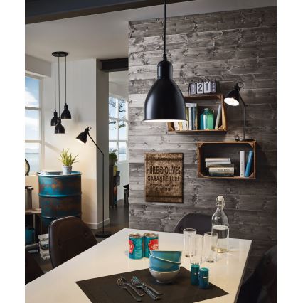 Eglo 55243 - PRIDDY Cable-hung Pendant Light 1xE27/60W/230V, Black