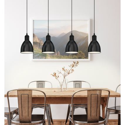 Eglo 55244 - Cable-hung pendant PRIDDY 4xE27/60W/230V black