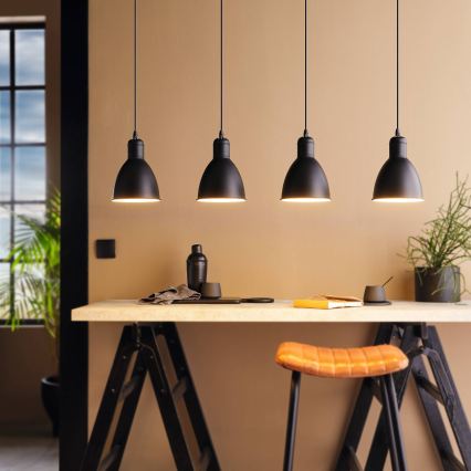 Eglo 55244 - Cable-hung pendant PRIDDY 4xE27/60W/230V black