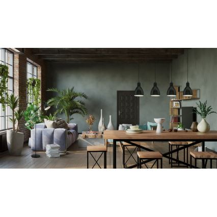 Eglo 55244 - Cable-hung pendant PRIDDY 4xE27/60W/230V black