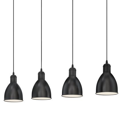 Eglo 55244 - Cable-hung pendant PRIDDY 4xE27/60W/230V black