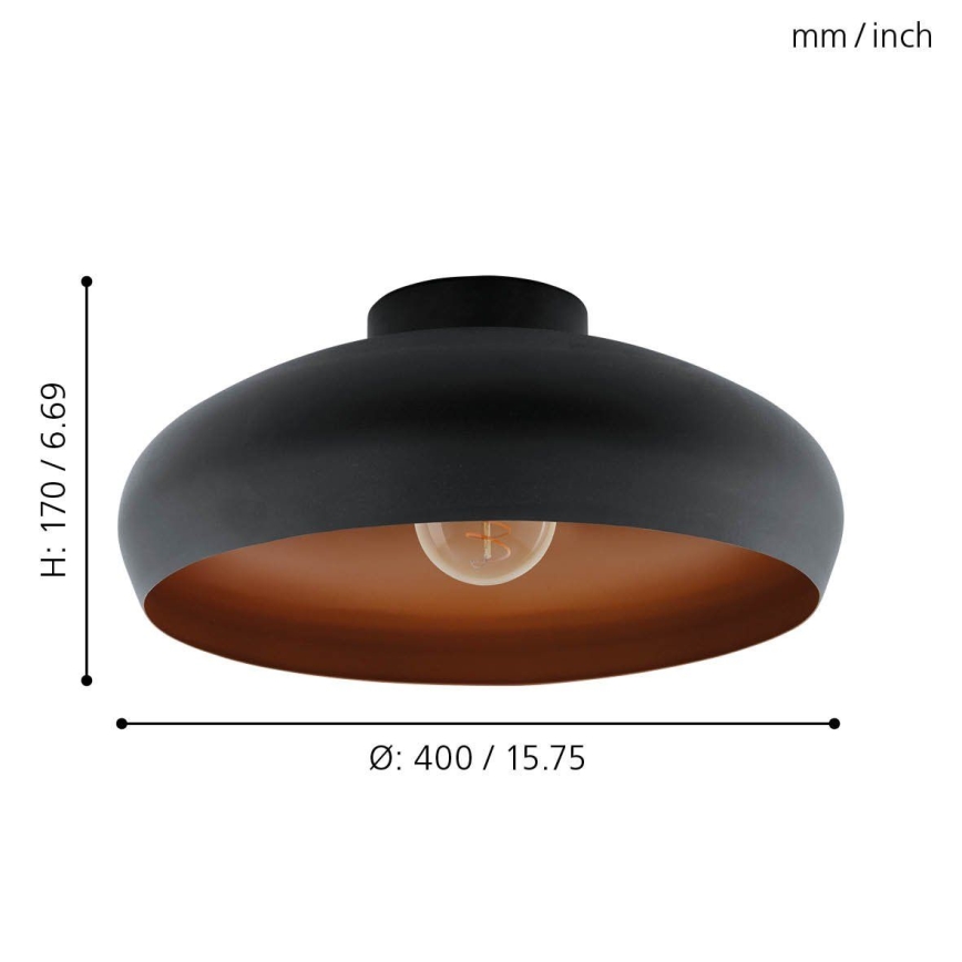 Eglo 55248 - Ceiling light MOGANO 1xE27/60W/230V black