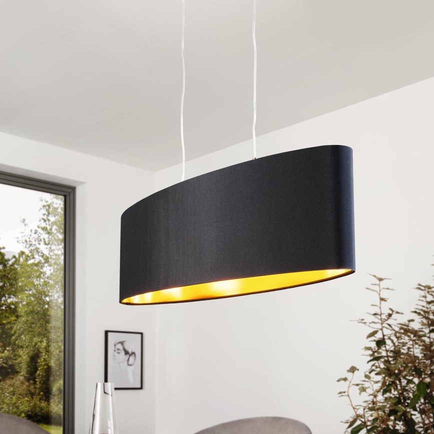 Eglo 55266 - Chandelier on a string MASERLO 2xE27/60W/230V black