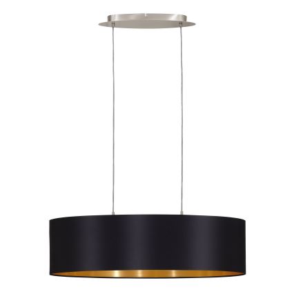 Eglo 55266 - Chandelier on a string MASERLO 2xE27/60W/230V black