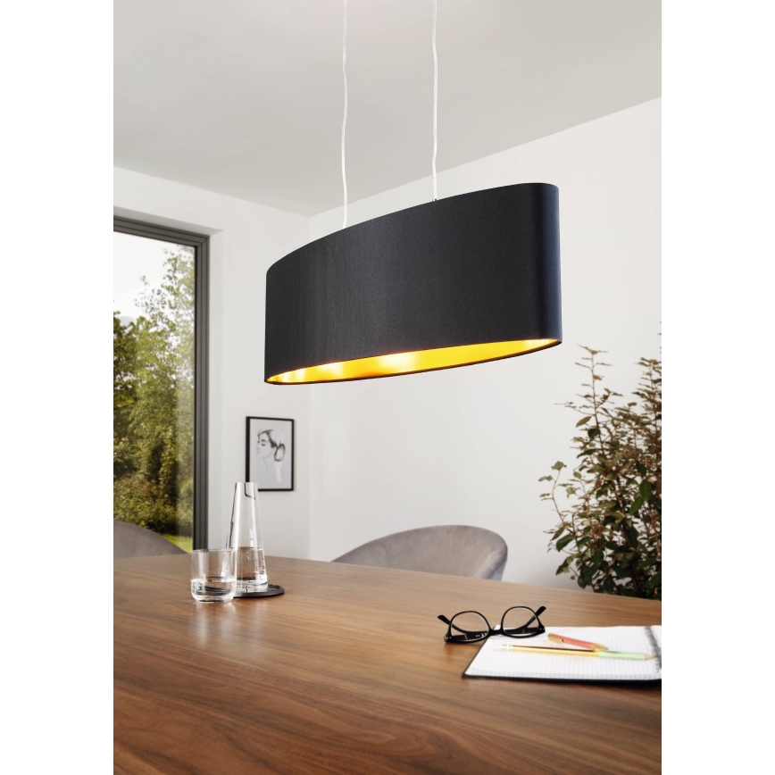 Eglo 55266 - Chandelier on a string MASERLO 2xE27/60W/230V black
