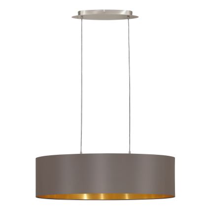 Eglo 55271 - Chandelier on a string MASERLO 2xE27/60W/230V brown