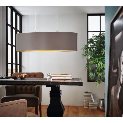 Eglo 55271 - Chandelier on a string MASERLO 2xE27/60W/230V brown