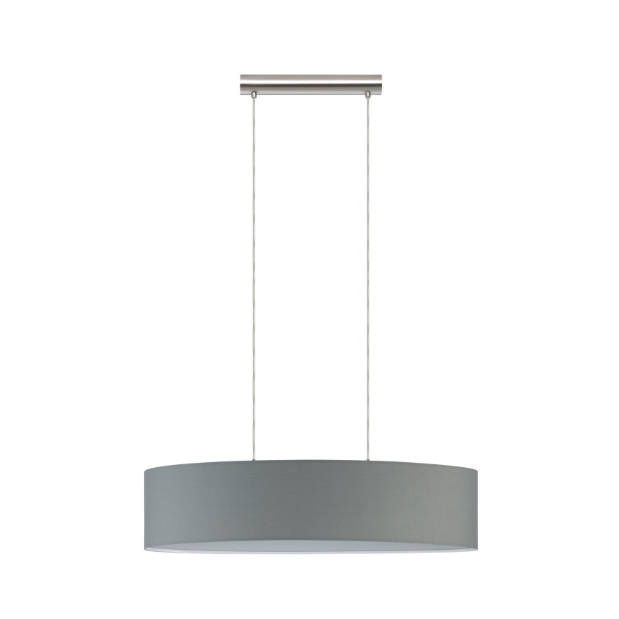 Eglo 55276 - PASTERI pendant light on cable, 2x E27/60W/230V, grey