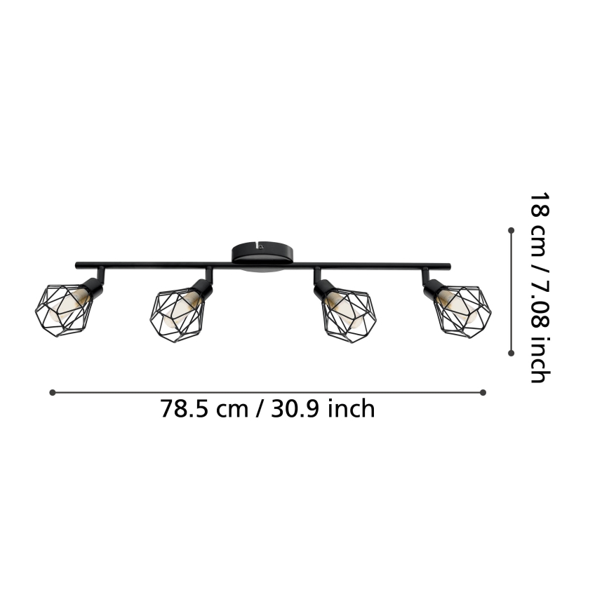 Eglo 55301 - ZAPATA LED Spotlight 4xG9/3W/230V Black