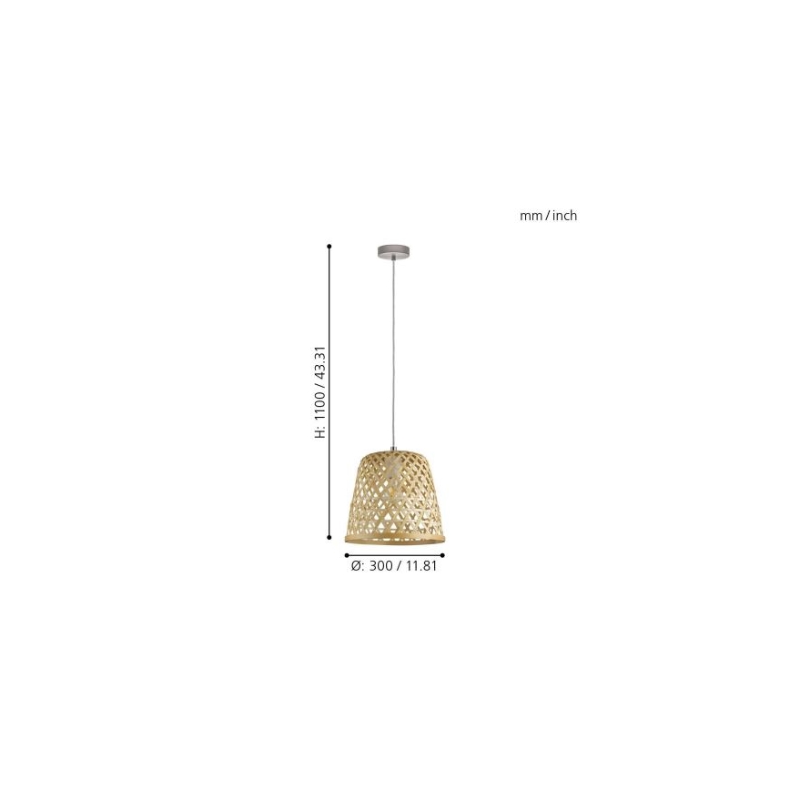 Eglo 55696 - KIRKCOLM Cable Pendant Lamp 1xE27/60W/230V Beige