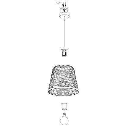 Eglo 55696 - KIRKCOLM Cable Pendant Lamp 1xE27/60W/230V Beige