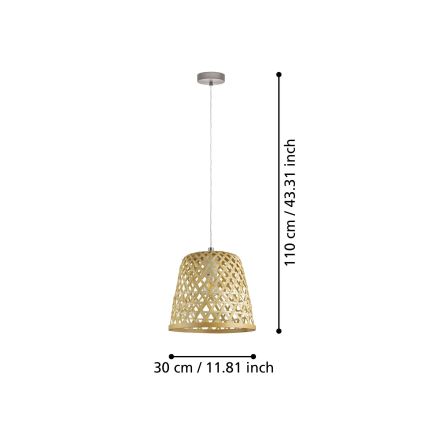 Eglo 55696 - KIRKCOLM Cable Pendant Light 1xE27/60W/230V Beige