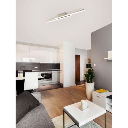 Eglo 55971 - LED RGBW Dimmable Ceiling Light FRAIOLI-C LED/34W/230V 2700-6500K Matte Chrome + Remote Control