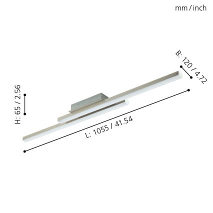 Eglo 55971 - LED RGBW Dimmable Ceiling Light FRAIOLI-C LED/34W/230V 2700-6500K Matte Chrome + Remote Control