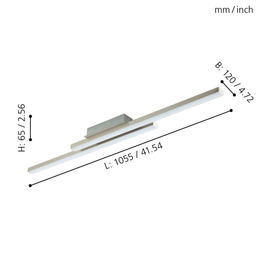 Eglo 55971 - LED RGBW Dimmable Ceiling Light FRAIOLI-C LED/34W/230V 2700-6500K Matte Chrome + Remote Control