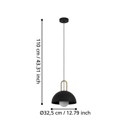 Eglo 56459 - CALMANERA Cable Pendant 1xE27/40W/230V Black