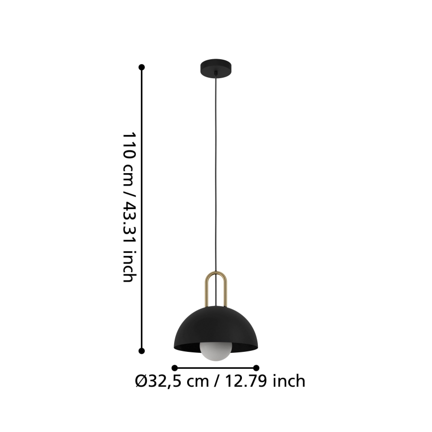Eglo 56459 - CALMANERA Cable Pendant 1xE27/40W/230V Black