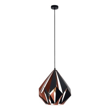 Eglo 62834 - Chandelier on a string CARLTON PRO 1xE27/60W/230V d. 44 cm black
