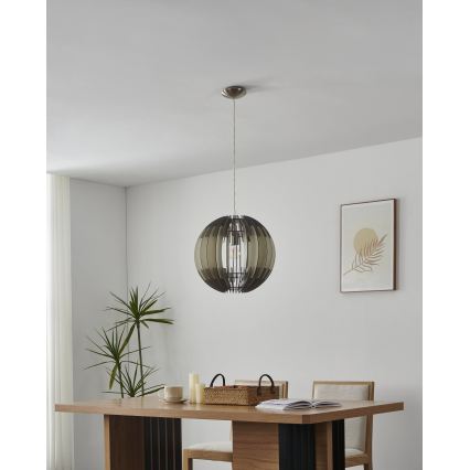 Eglo 63256 - OLMERO PRO Cable Pendant 1x E27/60W/230V Ø 40 cm grey/white