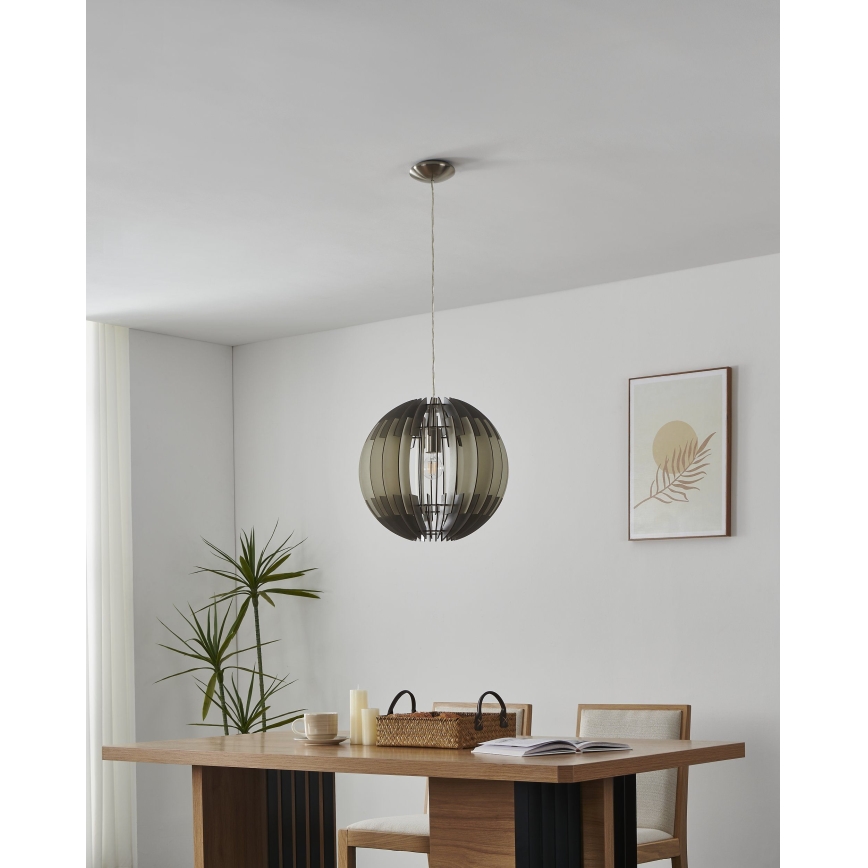 Eglo 63256 - OLMERO PRO Cable Pendant 1x E27/60W/230V Ø 40 cm grey/white