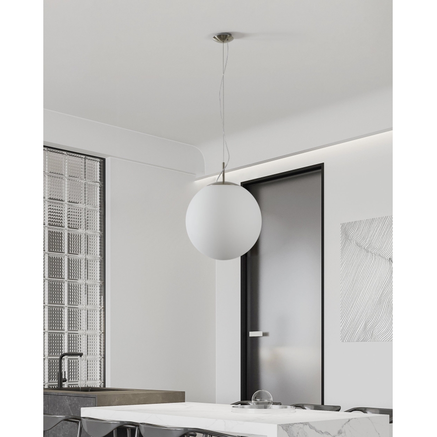 Eglo 63271 - Cable-hung pendant PIEDALE 1x E27/60W/230V Ø 43 cm matte chrome