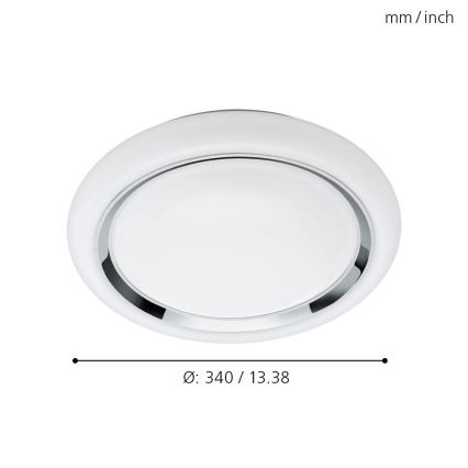 Eglo 64529 - LED RGBW Dimmable ceiling light CAPASSO-C LED/17W/230V white