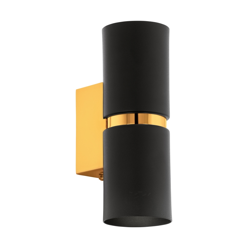 Eglo 64795 - LED Wall light PASSA PRO 2xGU10/3,3W/230V 3000K black/gold