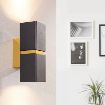 Eglo 64798 - LED Wall light PASSA PRO 2xGU10/3,3W/230V 3000K black/gold