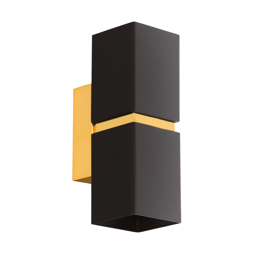 Eglo 64798 - LED Wall light PASSA PRO 2xGU10/3,3W/230V 3000K black/gold