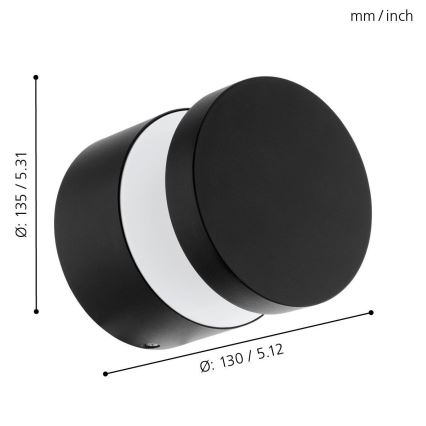 Eglo 65038 - MELZO PRO LED Outdoor Wall Light, 11W, 230V, 3000K (warm white), IP44, Black