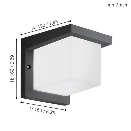 Eglo 65046 - LED Outdoor wall light DESELLA PRO LED/10W/230V IP54 anthracite