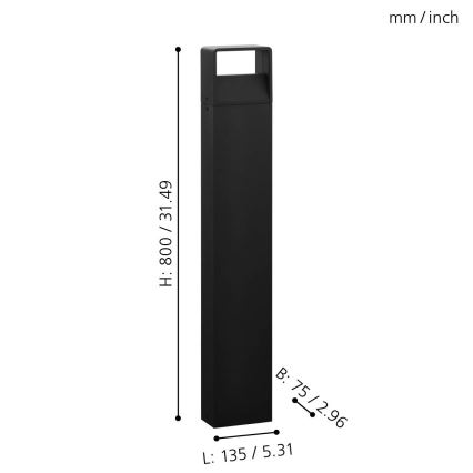 Eglo 65082 - LED Outdoor lamp DONINNI PRO LED/5W/230V 3000K 40 cm IP44 anthracite