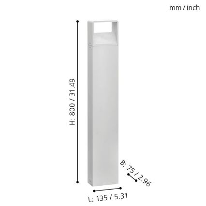 Eglo 65085 - LED Outdoor lamp DONINNI PRO LED/5W/230V 3000K 80 cm IP44 white