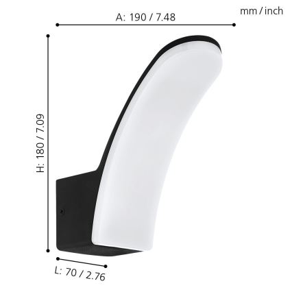 Eglo 74019 - LED Outdoor wall light LACONELLA LED/11,5W/230V 3000K IP44