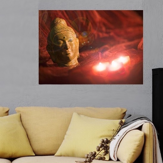 Eglo 75039 - LED Glowing decorative picture BUDDHA 3xLED/0,02W/2xAA 30x45 cm