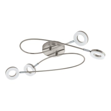 Eglo 75255 - MOSANO LED Ceiling Light, 4 x 3.8W LEDs, 230V, 3000K, Matte Chrome