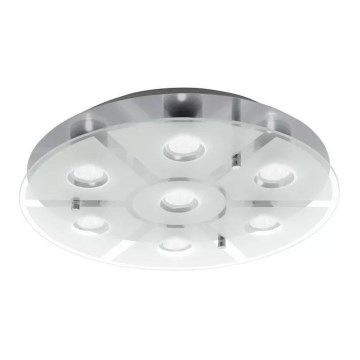 Eglo 75343 - LED Dimmable Ceiling Light CABO-SD 7xGU10/5W/230V Ø 46 cm Matte Chrome