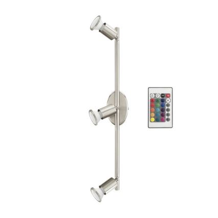 Eglo 75385 - LED RGB Dimmable spotlight BUZZ-C 3xGU10/4W/230V + remote control