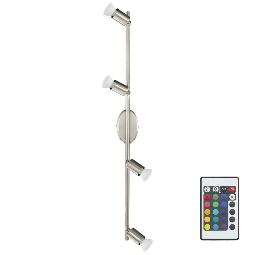 Eglo 75386 - LED RGB Dimmable spotlight BUZZ-C 4xGU10/4W/230V + remote control