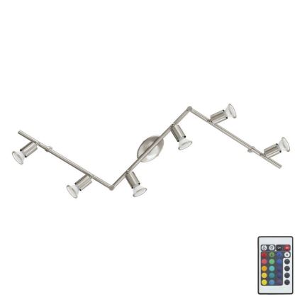 Eglo 75387 - LED RGB Dimmable spotlight BUZZ-C 6xGU10/4W/230V + remote control
