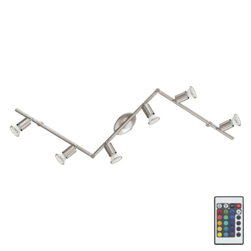 Eglo 75387 - LED RGB Dimmable spotlight BUZZ-C 6xGU10/4W/230V + remote control