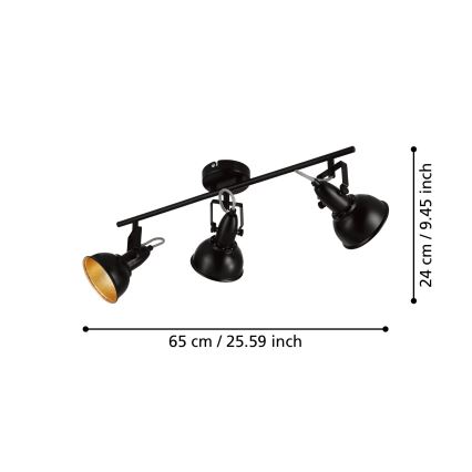 Eglo 75513 - THORNTON Spotlight 3xE14/28W/230V black/gold