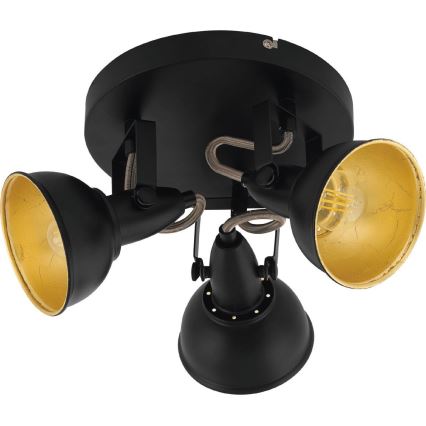 Eglo 75514 - THORNTON 3xE14/28W/230V Black/Gold Spotlight
