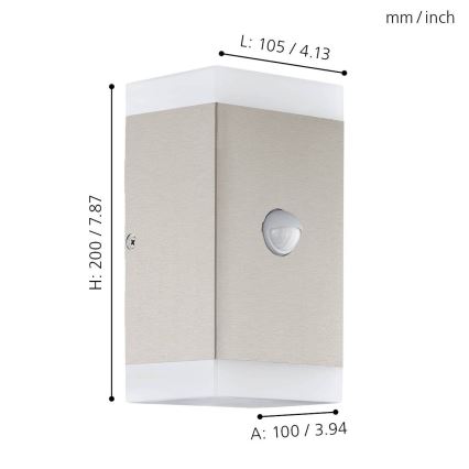 Eglo - LED Outdoor wall light with a sensor 2xGU10/4,6W/230V IP44